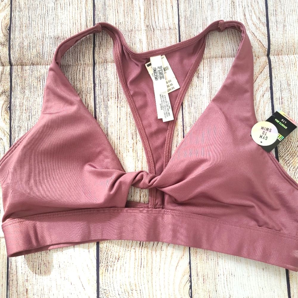 Pink sports bra